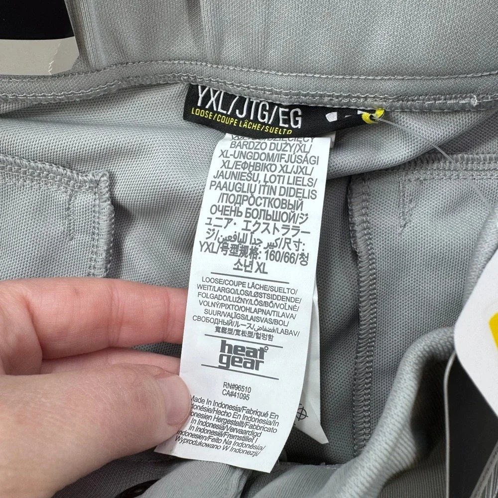 Under Armour Baseball Pants Youth XL Leadoff Gray Blue‎ HeatGear Piped Logo